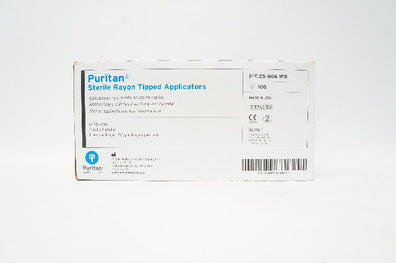 Puritan 25-806 1PR Sterile Rayon Tipped Applicator - Box of 100
